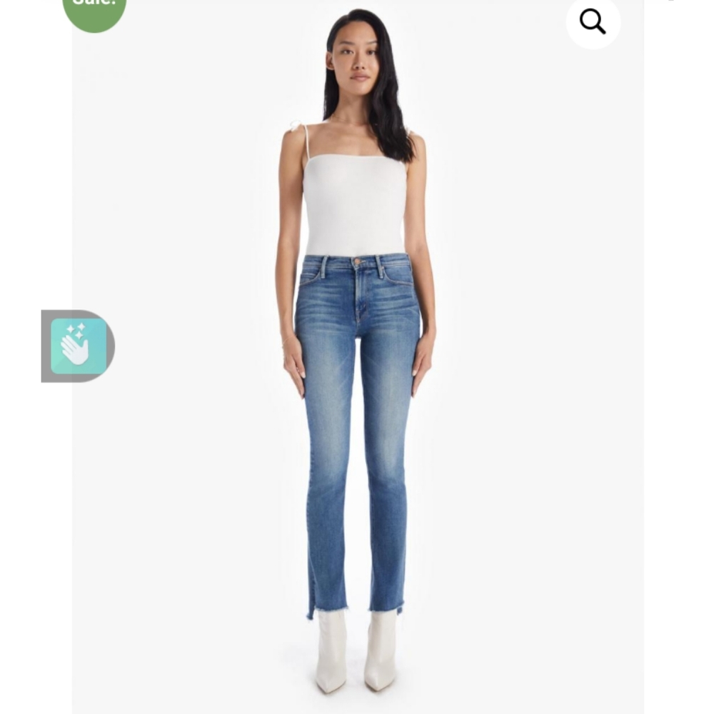 NWT MOTHER The Runaway High Waist Step Fray Leaps and Bounds 29